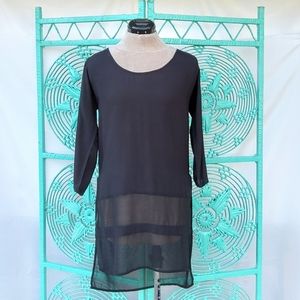 SOFIA SHEER BOTTOM & SHOULDERS TUNIC TOP